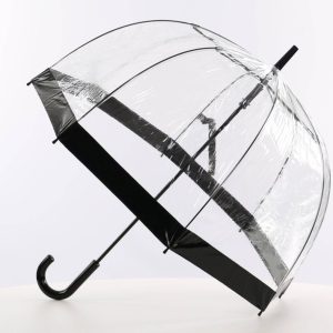 Paraply - Sort Transparent Dome