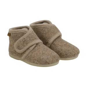 Slippers Wool Velcro - Walnut Melange