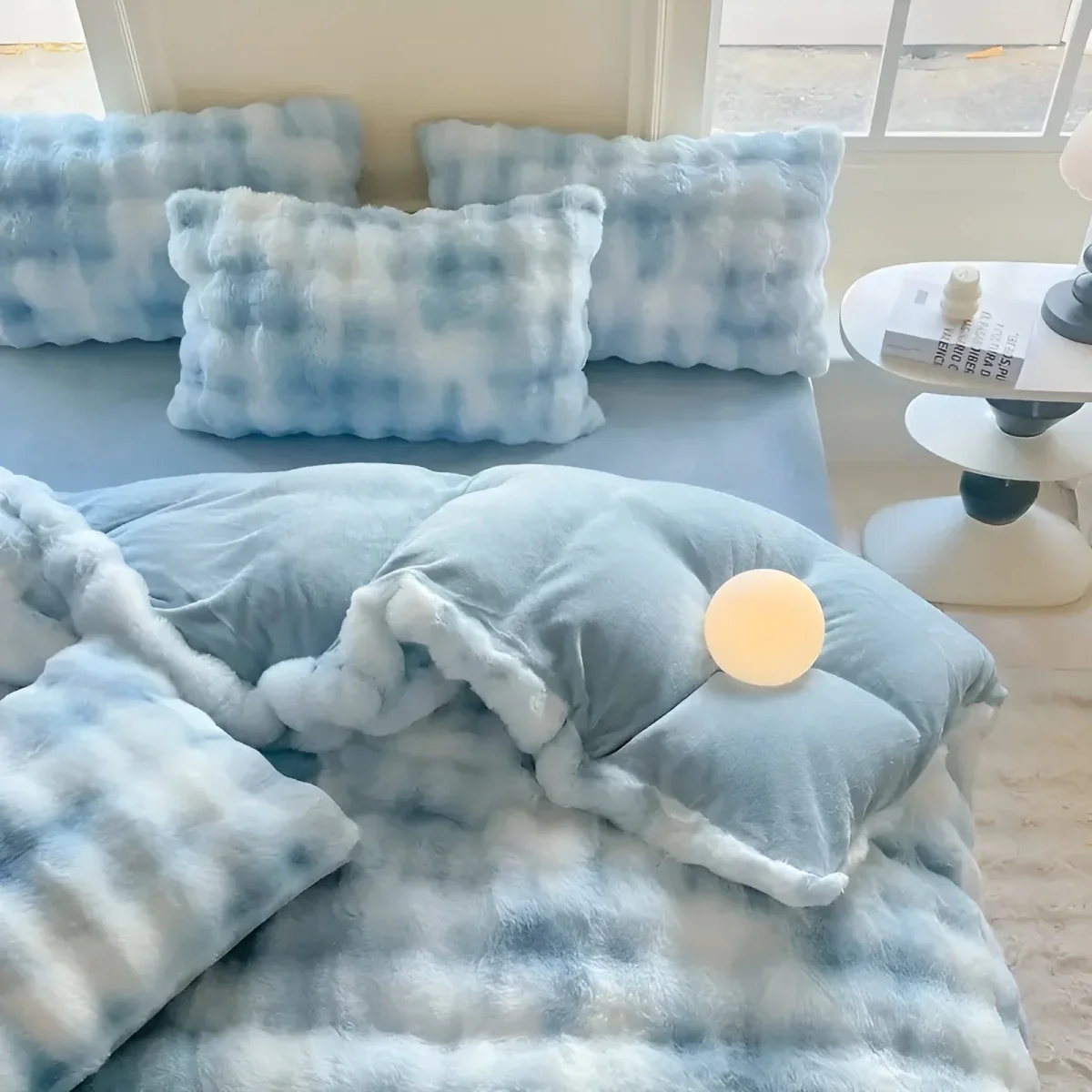 Plysdynetrekk – Varmt og Mykt for Høst og Vinter | Vendbart Design i Kaninpels og Melkesammet - Image 5