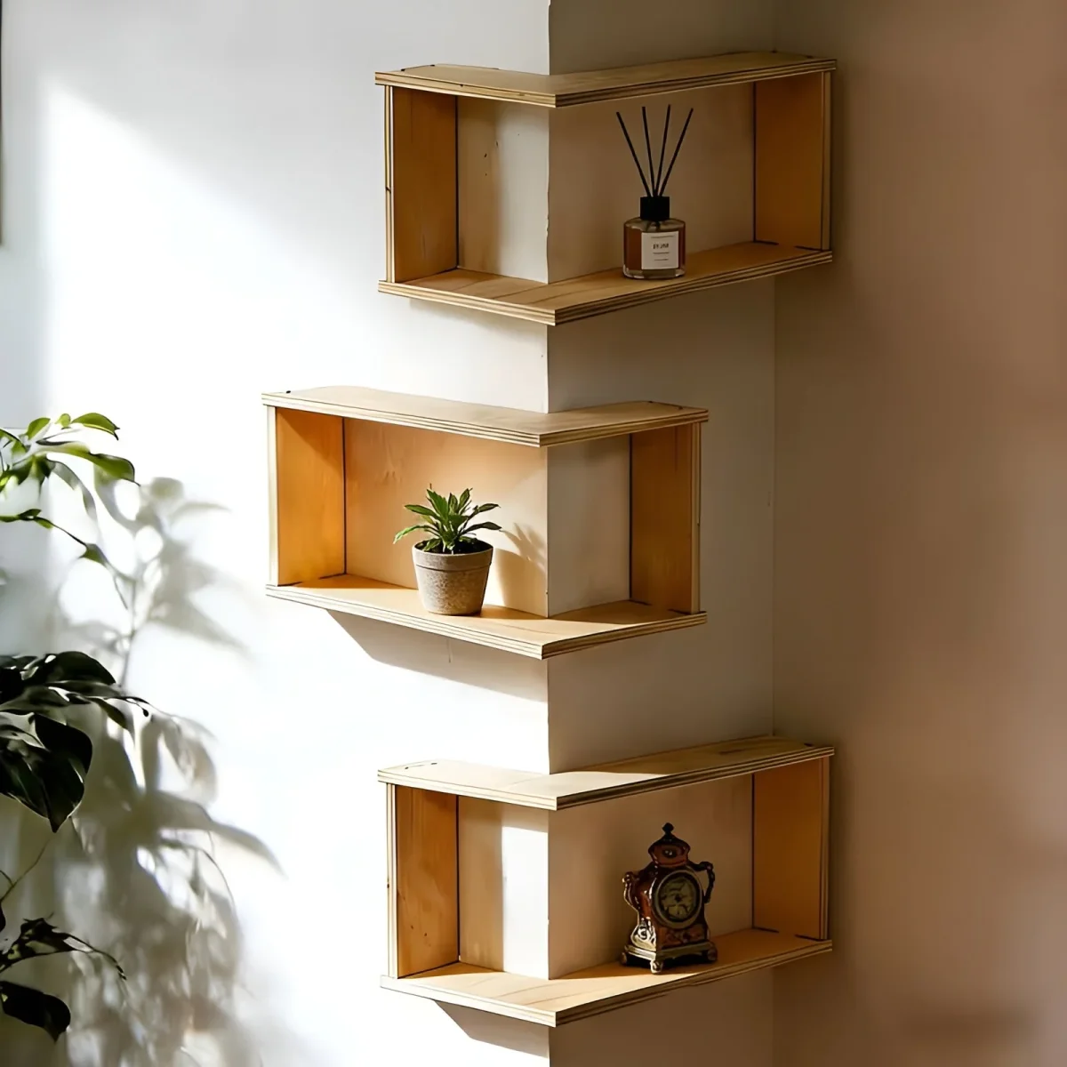 Hjørnehylle 90° – Plassbesparende Vegghylle | Perfekt for Planter, Bøker og Dekor - Image 5