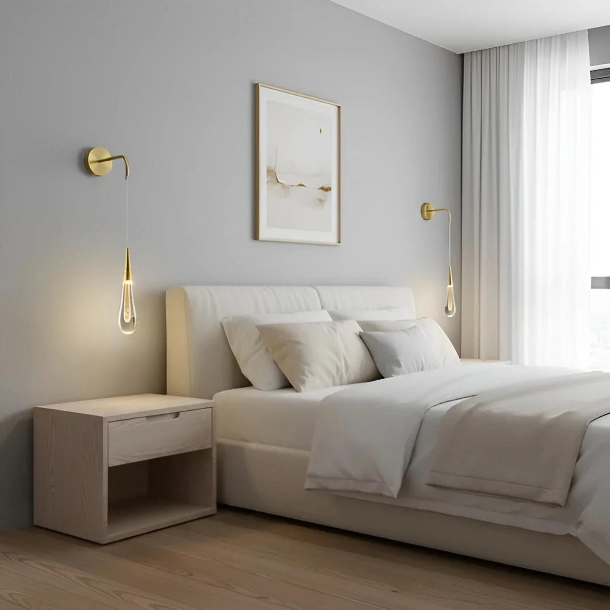 Glitrende Regndråper Krystallpendellampe – Stilig Og Elegant Vegglampe Perfekt For Soverommet - Image 8