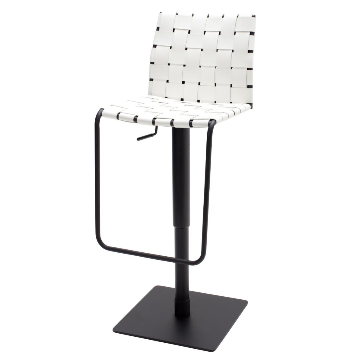 Barstol Verona hvit RS skinn, sort base