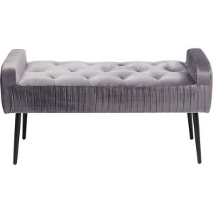 Benk Lofty Grå Velour/Svarte Ben 103cm