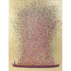 Bilde Canvas Flower Boat Gull/Rosa 80x100cm