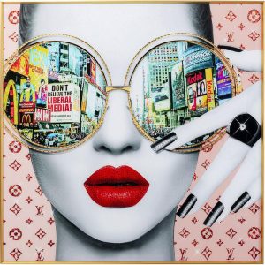 Bilde Med Ramme Times Square View 120x120cm