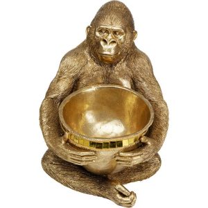 Dekorfigur Gorilla Med Skål