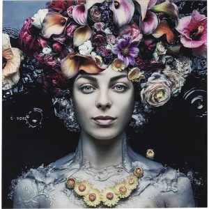 Glassbilde Flower Lady 120x120cm