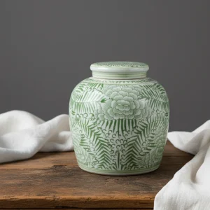 Tea Jar - Grønt motiv