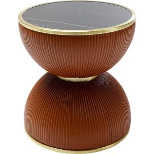 KARE Sidebord/Sofabord, ENDLESS VEGAS ORANGE Ø47CM