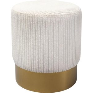 Puff Cherry Beige Cord Messing Ø35cm