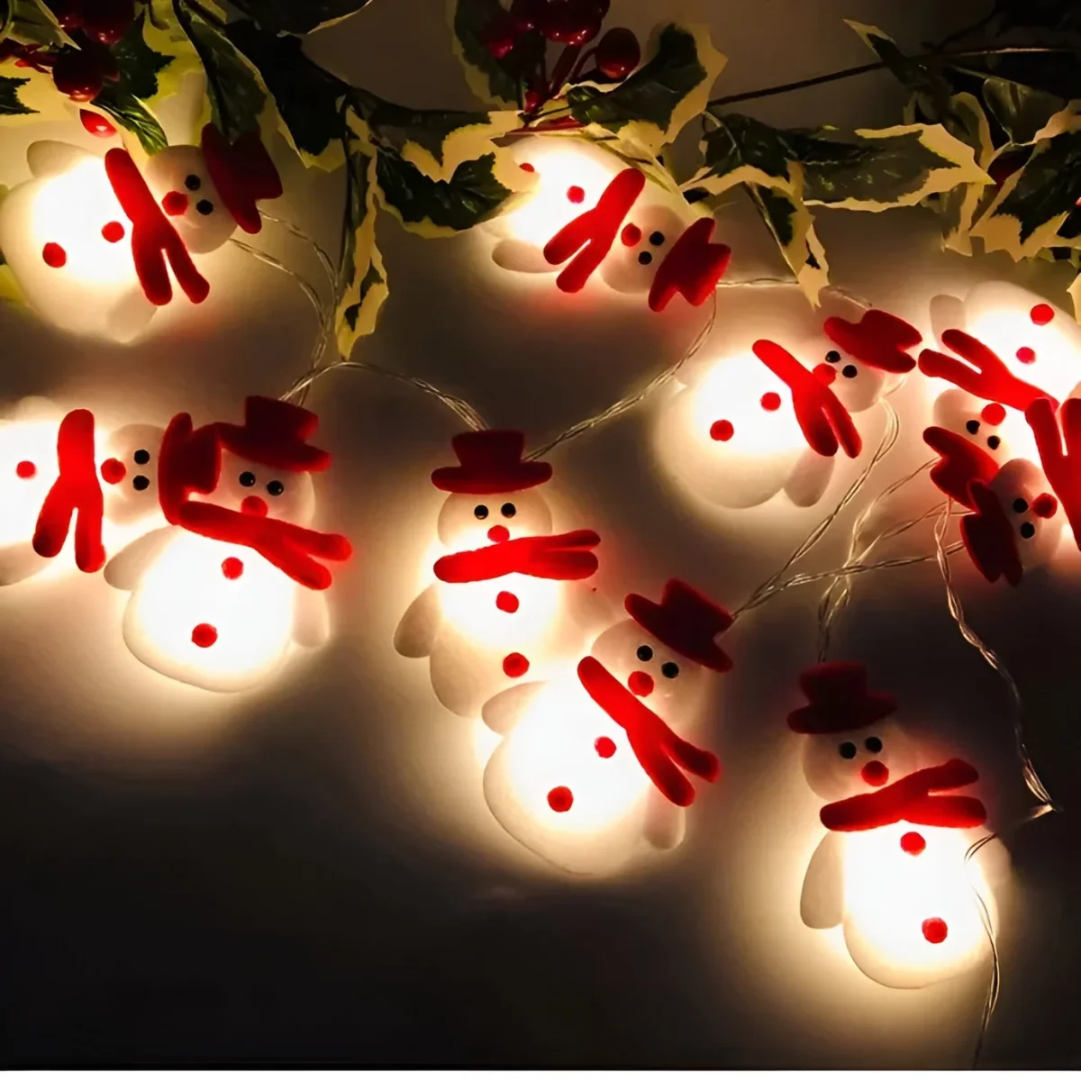 Snømann Lyslenke – Festlig Julebelysning | Dekorativ Hengende Pynt til Juletre - Image 5