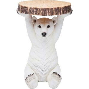 Sidebord Animal Polar Bear Isbjørn Bord Ø37cm