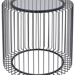 Sidebord Dimension Round – Rund Svart/Glass Ø50CM