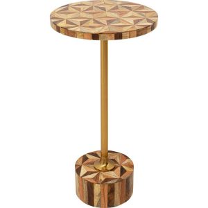 Sidebord Domero Geo Brun Ø25cm