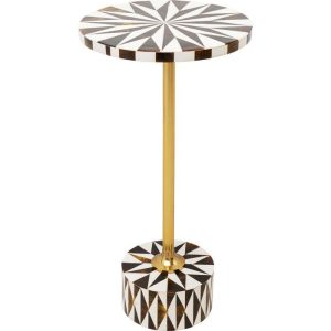 Sidebord Domero Star Brun Hvit Ø25cm