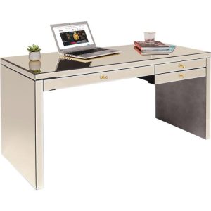 Skrivebord Luxury Champagnefarget Speilglass 160cm