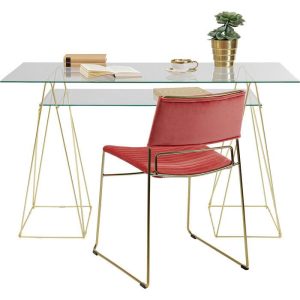 Skrivebord Polar Glass/Messing 135cm