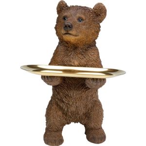 Skulptur Butler Bear Bjørn Med Brett 35cm