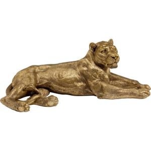 Skulptur Lion Gull Dekor Løve 113cm