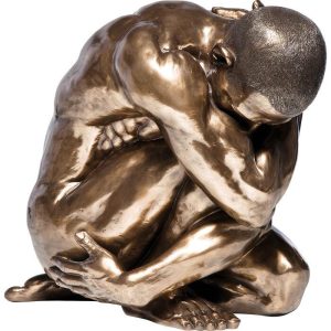 Skulptur Nude Man Hug Bronse 54cm