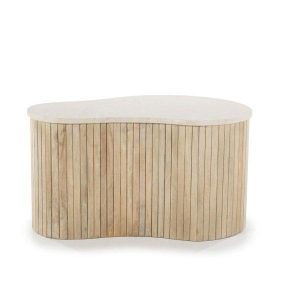 Sofabord Aria – Mangotre/Marmor – 70x47x38cm