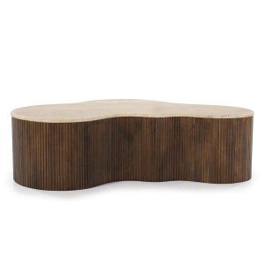 Sofabord Roma – Mangotre/Travertin – 129x84x36cm