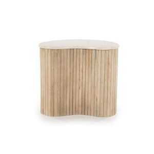 Sofabord/sidebord Aria – Mangotre/Marmor – 50x33x44cm