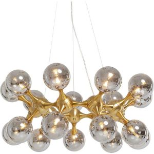Taklampe Pendel Atomic Gull/Tonet Glasskupler Ø74cm