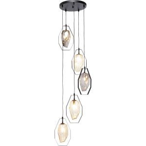 Taklampe Pendel Diamond Fever Spiral Sort 42cm