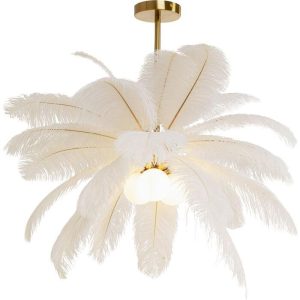 Taklampe Pendel Feather Palm Hvit Ø60cm