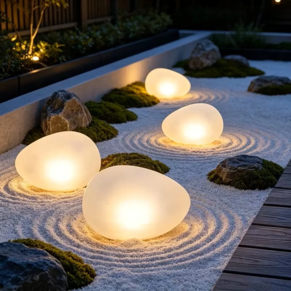 Solcelledrevne Led-hagesteiner – Automatisk Utendørsbelysning Med Naturlig Steinlook - Image 5