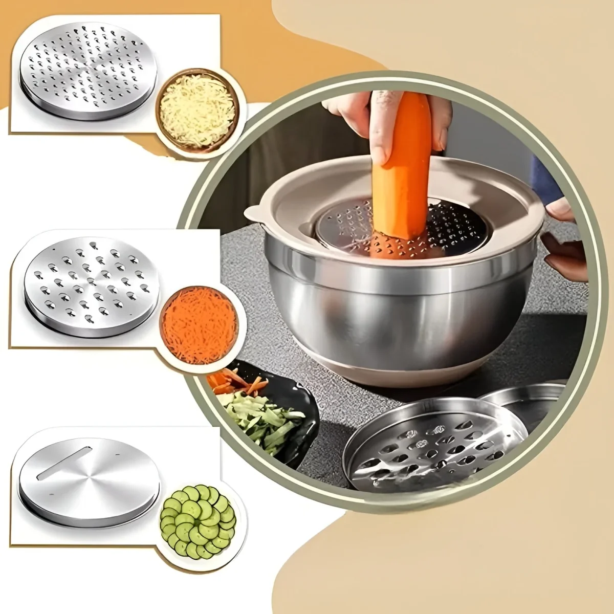 Rørbollesett i Rustfritt Stål (15 deler) – Sklisikker Silikonbunn | Perfekt til Baking og Matlaging - Image 3