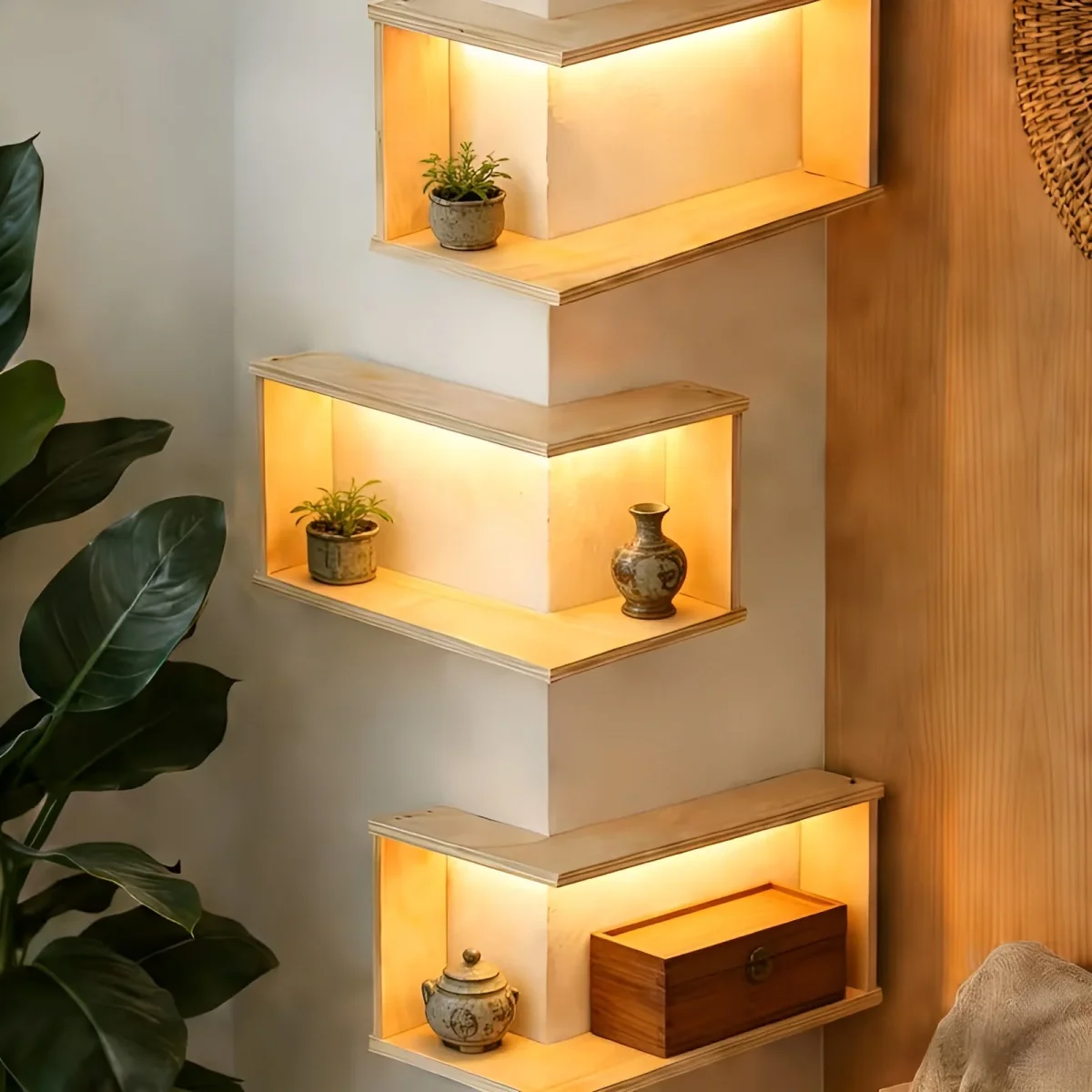 Hjørnehylle 90° – Plassbesparende Vegghylle | Perfekt for Planter, Bøker og Dekor - Image 6
