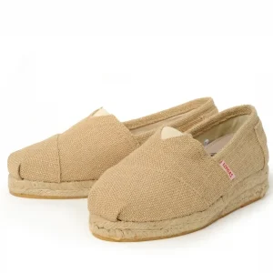 Håndlaget Espadrilles Compensée Beige- Made in France