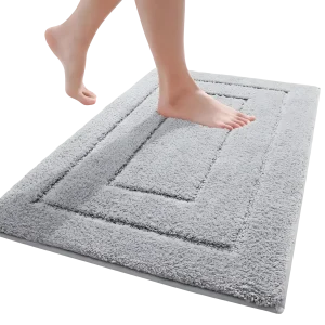 Badematte i Mikrofiber – Sklisikker og Vaskbar | Myk og Suger Godt til Bad og Dusj