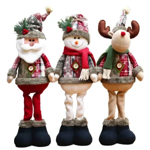 Dekorasjon  3-sett med Julefigurer – Stilige figurer: Reinsdyr, Sømann og Julenissen | Stående figurer for festlig stemning
