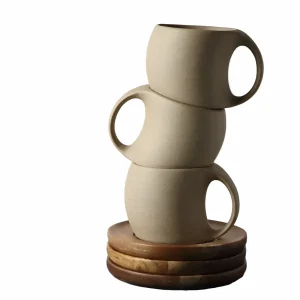 Vintage Kaffekopp med Skål – Elegant Keramikk | Stilfull og Dekorativ for Hjemmet